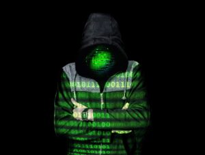 a Hacker in a dark outfit