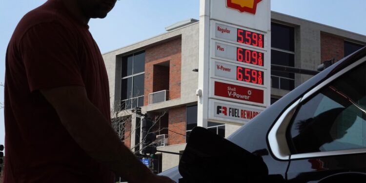 US households are now spending nearly double what it cost to put gas in the car compared to a year ago, according to analysts.