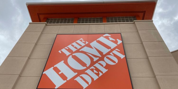 Home Depot sign.