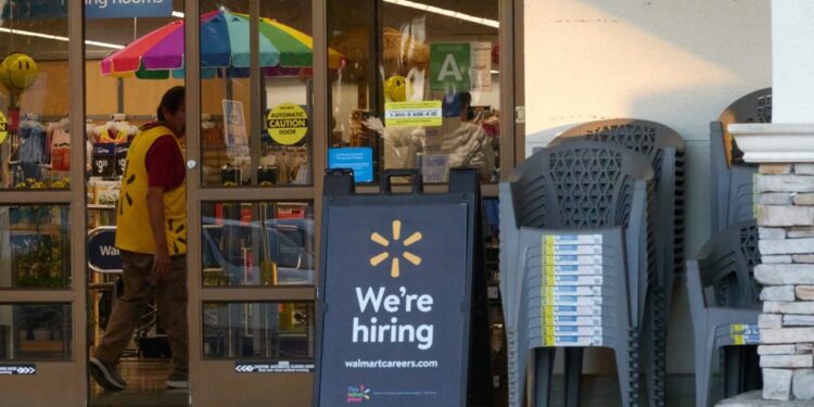 Walmart hiring sign