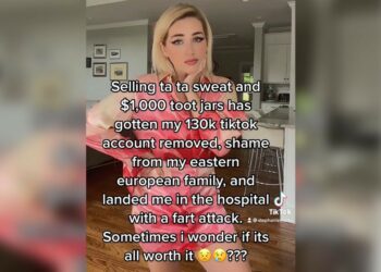 "Selling ta ta sweat and toot jars has gotten my 130k TikTok account removed, shame from my Eastern European family….," lamented Stephanie Matto.
