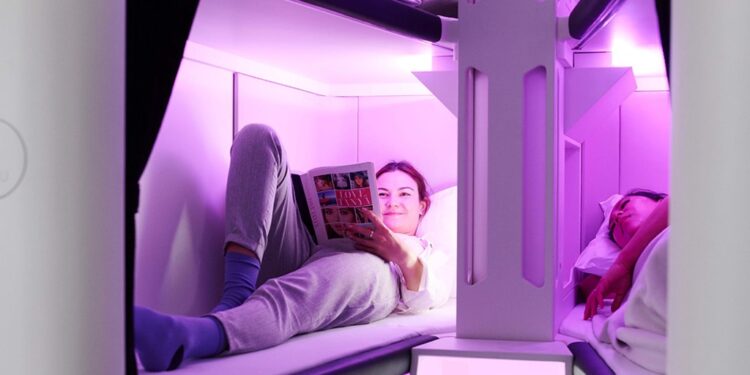 The "Skynest" concept includes six full-length sleeping pods.