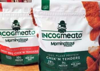 Frozen plant-based 'chicken tenders' made by MorningStar Farms,