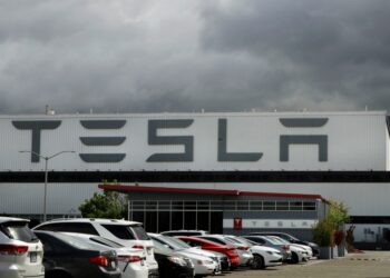 Tesla plant in Fremont, Calif.