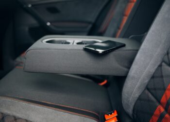 A cell phone that is left in the backseat of a car.