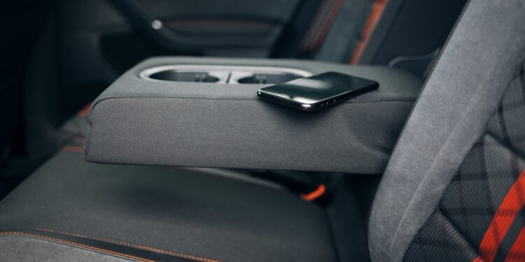 A cell phone that is left in the backseat of a car.
