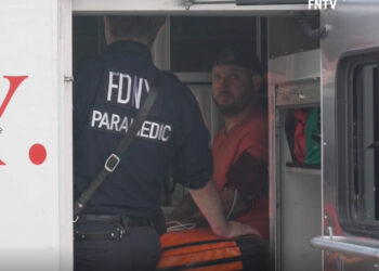 Eight people were hospitalized after a carbon monoxide leak at a Google office in Manhattan Saturday.