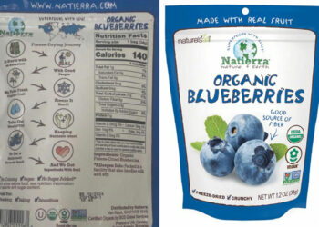 Freeze-dried Natierra blueberries recalled due to possible unsafe lead levels