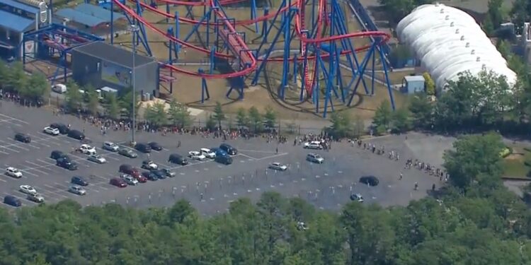 The outage occurred as temperatures in central New Jersey climbed into the low-to-mid 90s.