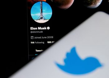 Smartphone screen with Elon Musk's Twitter