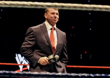 CEO Vince McMahon speaks to an audience during a WWE fan appreciation event in Connecticut in 2008.