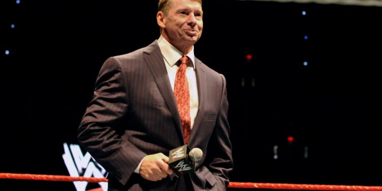 CEO Vince McMahon speaks to an audience during a WWE fan appreciation event in Connecticut in 2008.