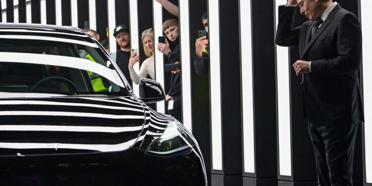 Musk attends the opening ceremony of the new Tesla Gigafactory for electric cars in Gruenheide, Germany.