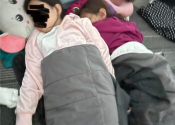 Passengers reported they needed to sleep on the floor of the air-conditioned terminal -- necessitating blankets and pillows taken from the plane.