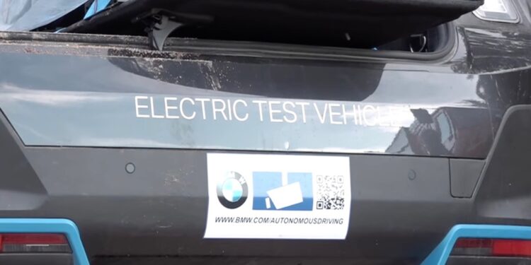 Police said that the all-electric BMW iX was in self-driving mode at the time of the crash -- a claim that the company denies.