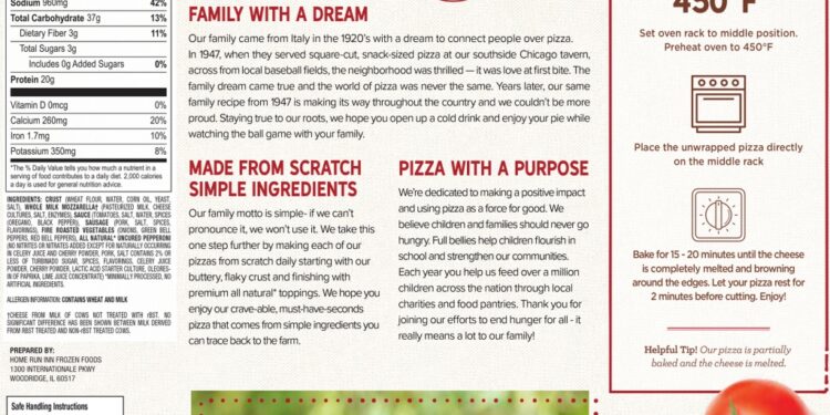 Back of affected pizza box.