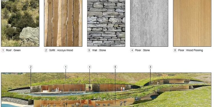 Plans show a private home on the hillside with several buildings blending into the landscape, as well as a luxury lodge that can accommodate up to 24 people.