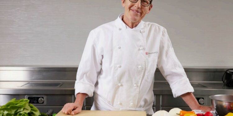 Amanda Hassner in chef whites.
