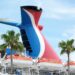 A general view of a Carnival cruise ship as seen in Tampa, FL