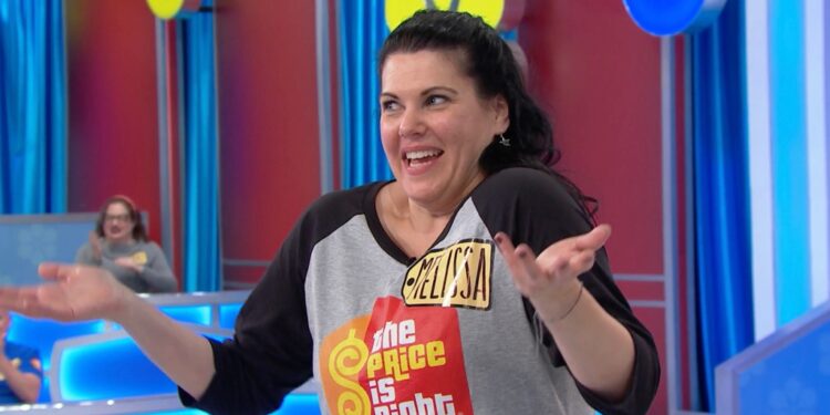 A still from the price is right showing a contestant