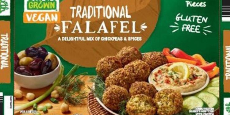 The falafel package that has been recalled.