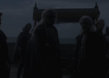 A scene from House of the Dragon, which shows how dark the episode looked to viewers.