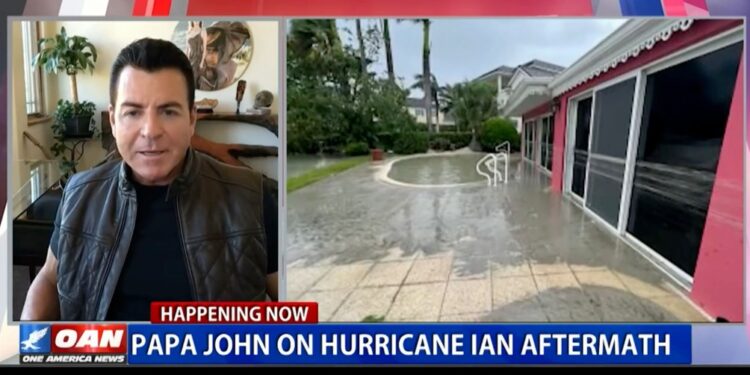 Schnatter shared images of the damage to his home in Naples, Fla., which was caused by Hurricane Ian.