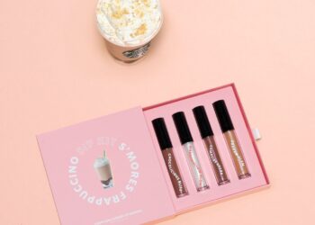 Starbucks launched coffee-flavored s’mores Frappuccinos lip kit in Chocolicious Bliss, Marshmallow Glow, Campfire Spark, and Graham Glam.