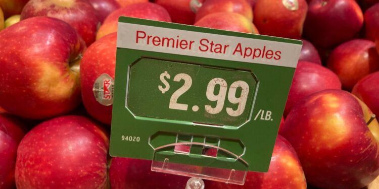 Price of apples at a market