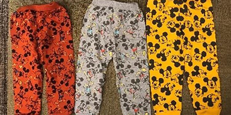 three pairs of pants being recalled