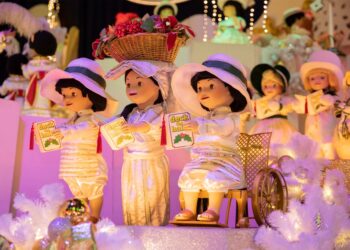 Doll in wheelchair in "It's a Small World" scene at Disneyland