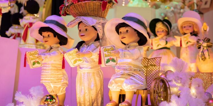 Doll in wheelchair in "It's a Small World" scene at Disneyland