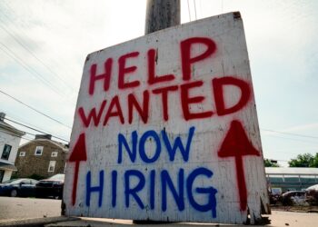 A help wanted sign