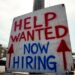 A help wanted sign