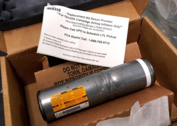 A replacement airbag inflator.