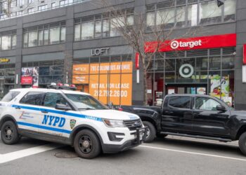 NYPD vehicle in front of Target store