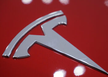 Tesla logo on vehicle