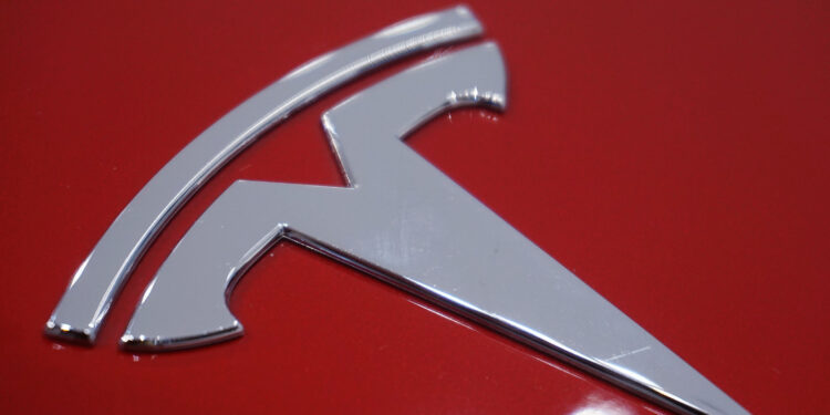 Tesla logo on vehicle