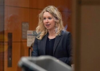 Elizabeth Holmes in court in October.