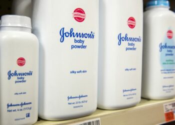 Bottles of Johnson & Johnson baby powder