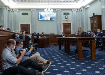 Former Facebook data scientist Frances Haugen speaks during a hearing of the Senate Commerce, Science, and Transportation Subcommittee on Consumer Protection, Product Safety, and Data Security, on Capitol Hill, in Washington.