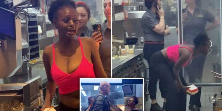 Woman jumps McDonald's counter, makes own burger in wild rampage