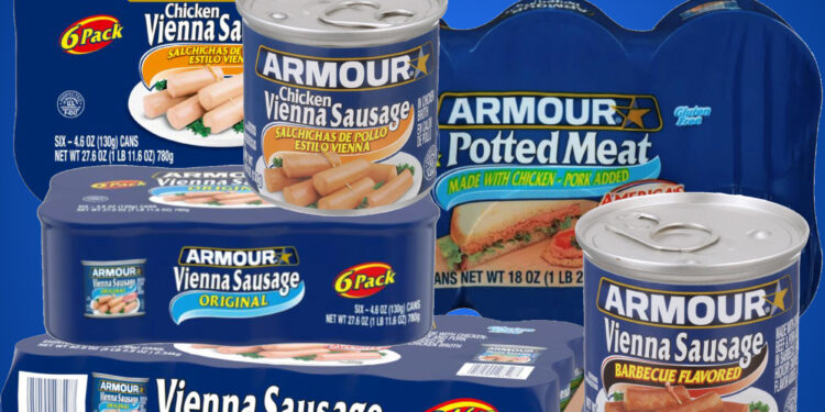 2.58M pounds of canned meat, sausage under Goya, Kroger, other brands