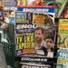 general view of a National Enquirer magazine as seen for sale on a supermarket magazine rack