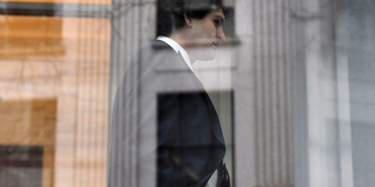 Sam Bankman-Fried arriving at federal court in Manhattan on February 9, 2022.