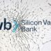 Silicon Valley Bank logo over broken glass