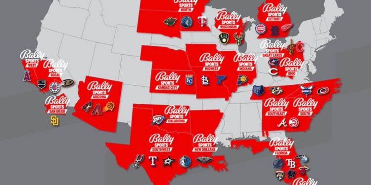 Map of Sinclair's sports teams.