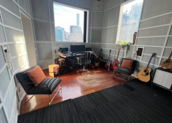 The penthouse boasts 20-foot-high ceilings and large outdoor terraces.