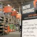 Home Depot hiring sign