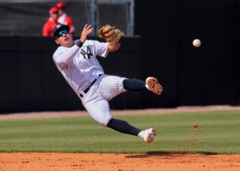 Anthony Volpe during Yankees spring training.